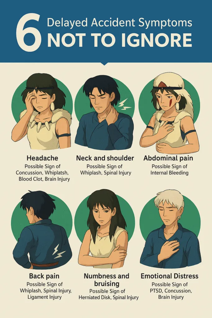 6 common symptoms after a car accident