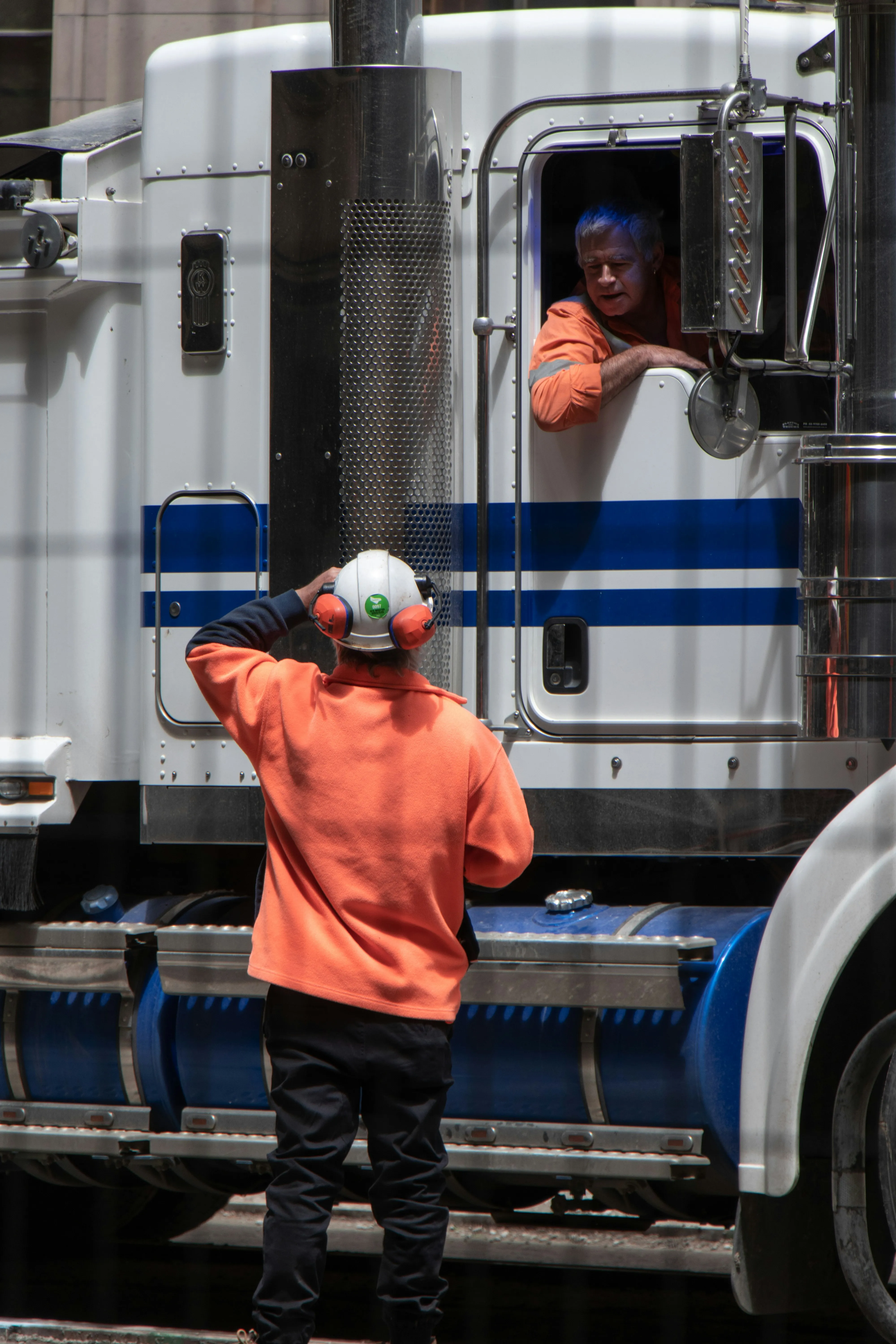 Commercial truck driver at work